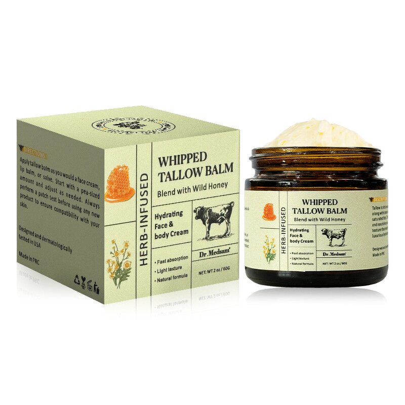 Beef Tallow Moisturizer Manufacturer - Organic Whipped Balm for Skin, Body & Face with Honey