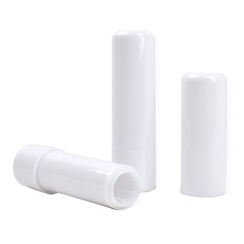 Empty Plastic Lipstick Tube Manufacturer - Round White Lip Balm Container Ready to Ship