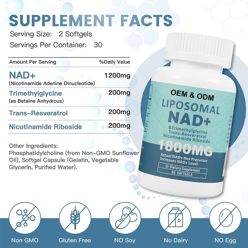 NAD+ Capsules Manufacturer - Trans-Resveratrol & Nicotinamide Riboside Hydration Supplement