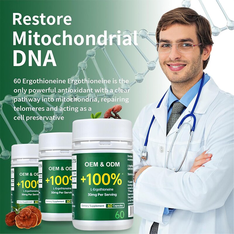 Ergothioneine Capsules Manufacturer - Vegan EGT ERGO Anti-Aging DNA Cell Repair Formula