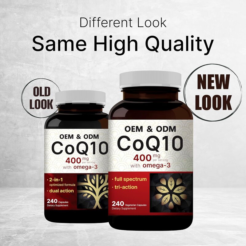 CoQ10 Capsules Manufacturer - Coenzyme Q10 with Omega 3 & Vitamin E for Heart Health & Antioxidant Support