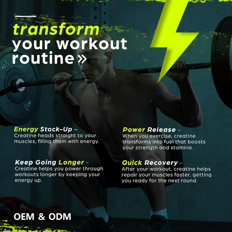 Creatine Monohydrate Gummies Manufacturer - 6200mg Pre-Workout Energy & Muscle Growth Supplement