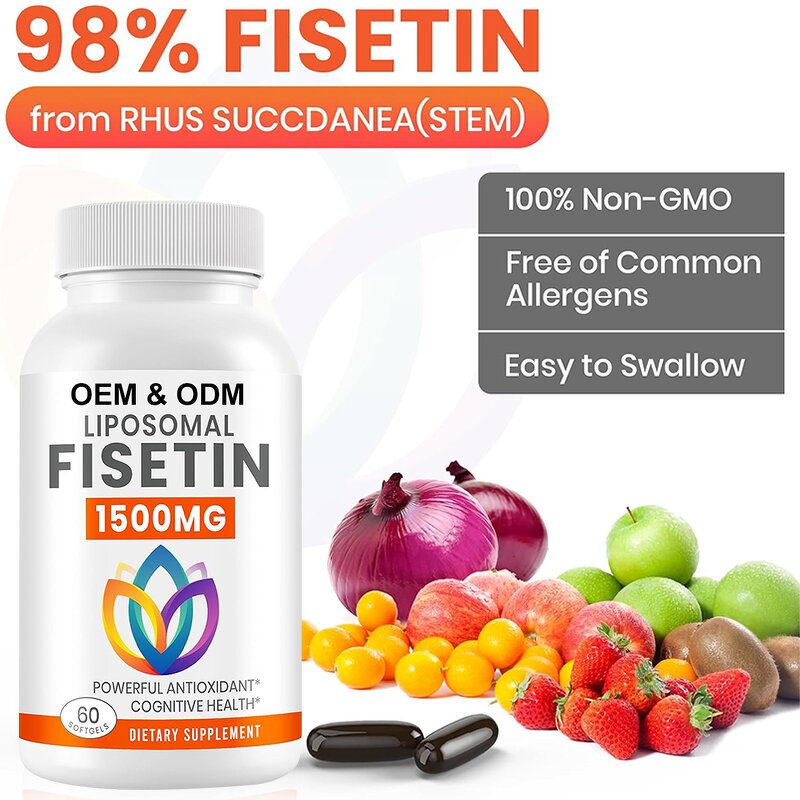 Liposomal Fisetin Capsules Manufacturer - 1500mg Anti-Aging Antioxidant Supplements, Private Label