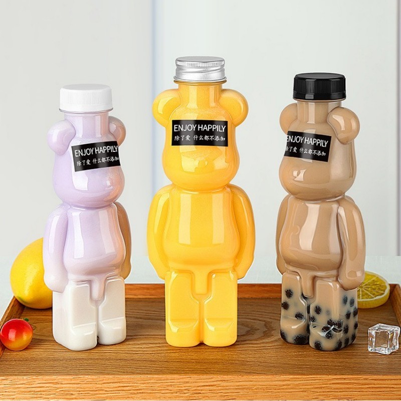 Bear Shape Juice Bottle Supplier - 350ml-500ml Factory Wholesale Disposable Empty Plastic Bottle