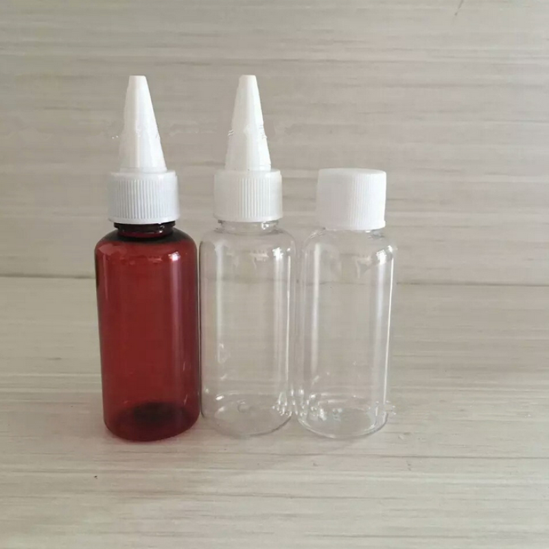 Twist Top Cap Bottle Manufacturer - 100ml-250ml PET Clear Amber Bullet Shape Hair Oil Squeeze