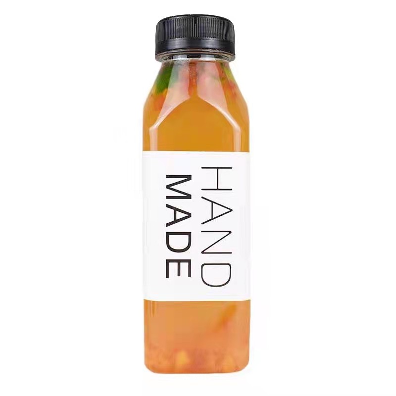 Square Beverage Bottle Supplier - 8oz-16oz Clear Food Grade Pet Square Juice and Water Bottle