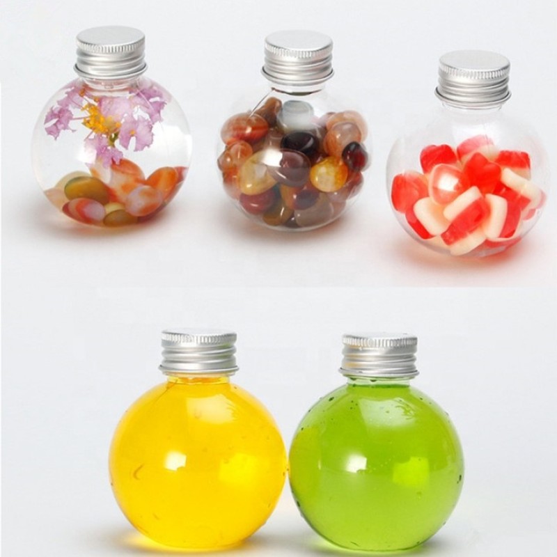 Ball Shape Bottle Manufacturer - 50ml-100ml PET Plastic Ball Shape Christmas Tree Ornaments