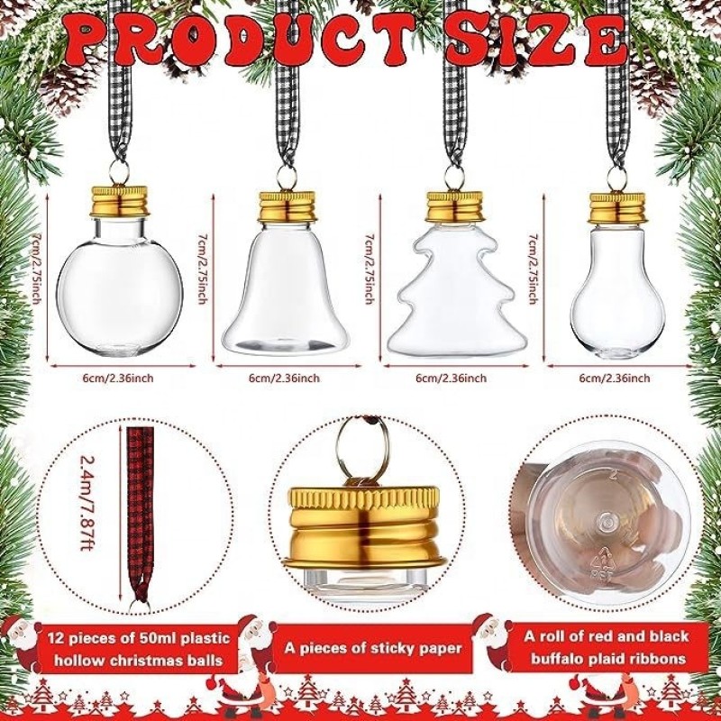 Christmas Bell Bottle Factory - Factory Outlet 50ml PET Christmas Decorative Bell Plastic Bottle