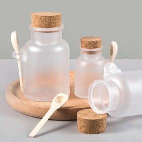 Bath Salt Bottle Manufacturer - 100g-500g 300ml 10oz Matte Skincare Cream Jar Wooden Spoon