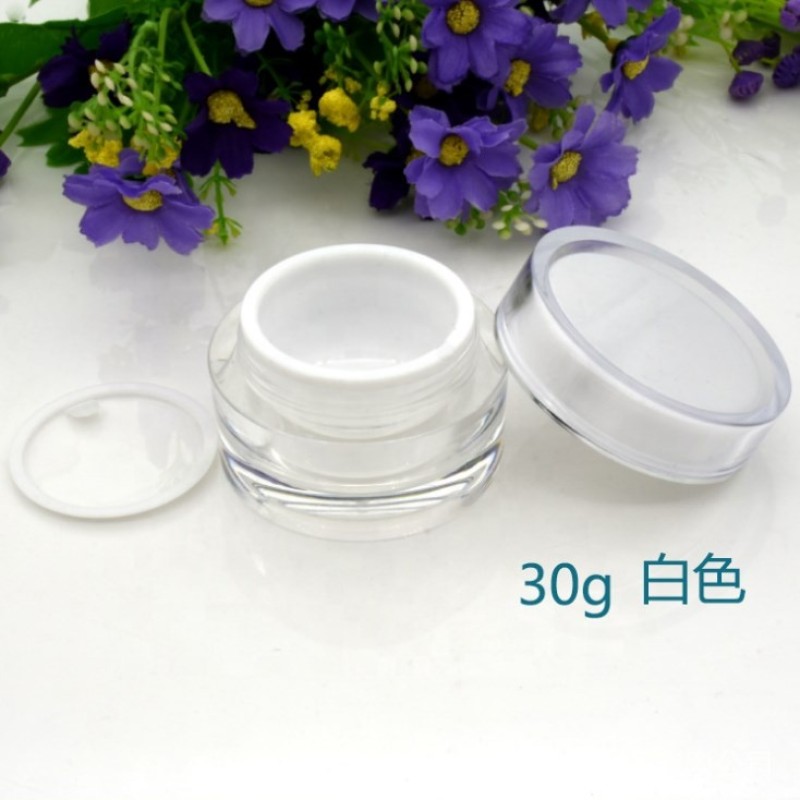 Acrylic Cream Jar Supplier - 5g-50g Plastic Cosmetic Jar Packaging Round Container with Lid