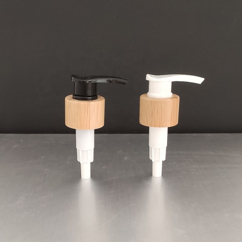 Bamboo Pump Bottle Manufacturer - 60ml 100ml 2oz Glass Lotion Spray Bottle with Bamboo Lid