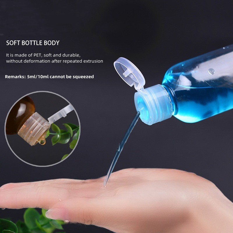 Flip Top Cap Bottle Factory - 5ml-500ml Round Shape PET Transparent Empty Squeeze Bottle