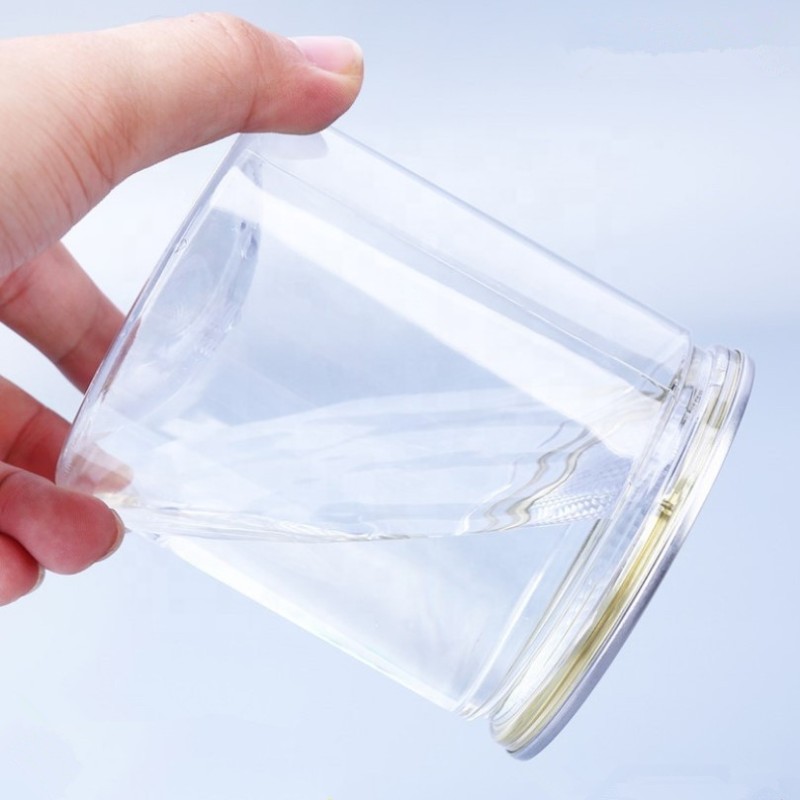 Food Container Factory - 150ml-500ml Clear Pet Plastic Candy Jar With Aluminum Cap