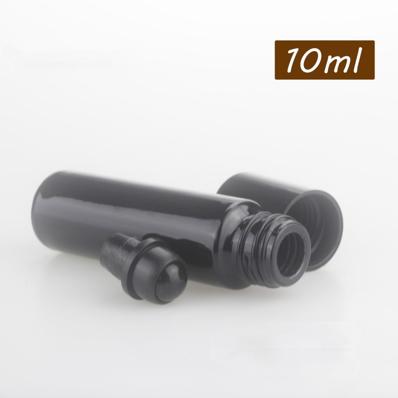 Matte Roll on Bottle Factory - 10ml Black Matte Frosted Glass Roller Ball for Essential Oil