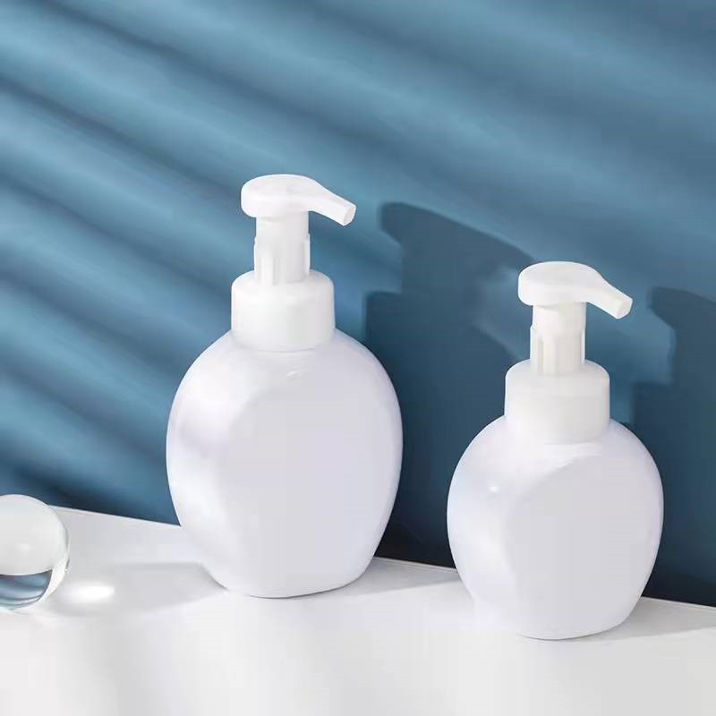 Foaming Bottle Supplier - 300ml 500ml PET White Empty Cosmetic Plastic Flat Foam Pump
