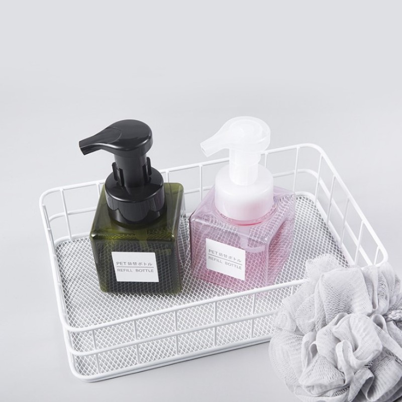 Foam Pump Bottle Factory - 250ml Square Cosmetic Packaging Foaming Soap Dispenser