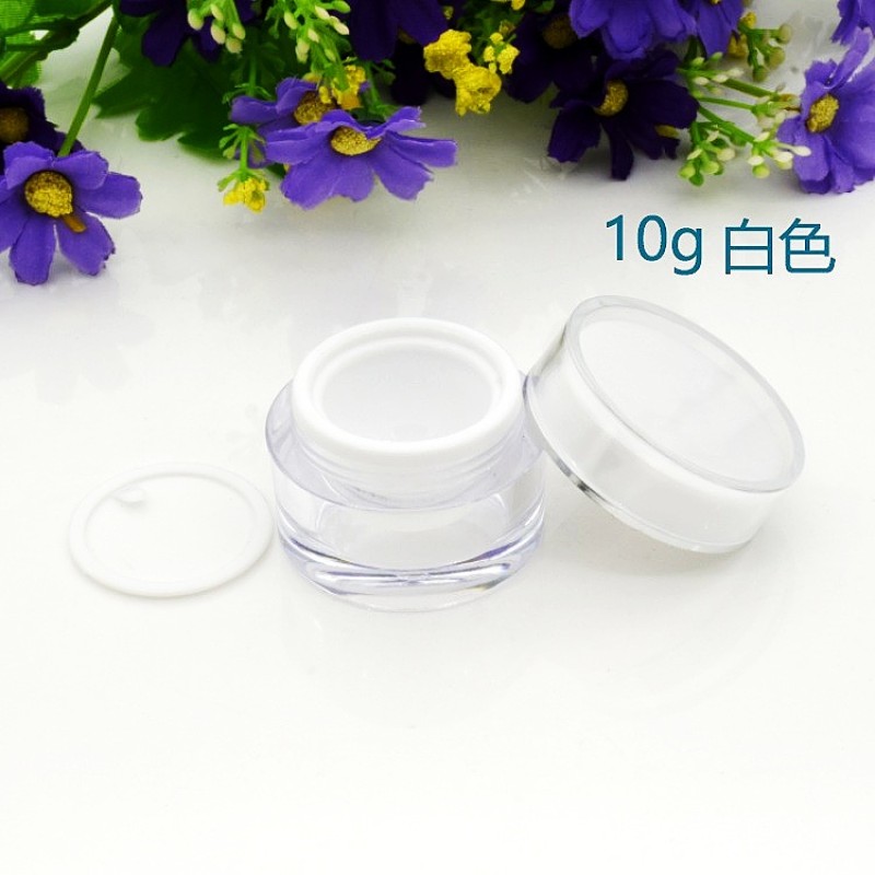 Acrylic Cream Jar Supplier - 5g-50g Plastic Cosmetic Jar Packaging Round Container with Lid