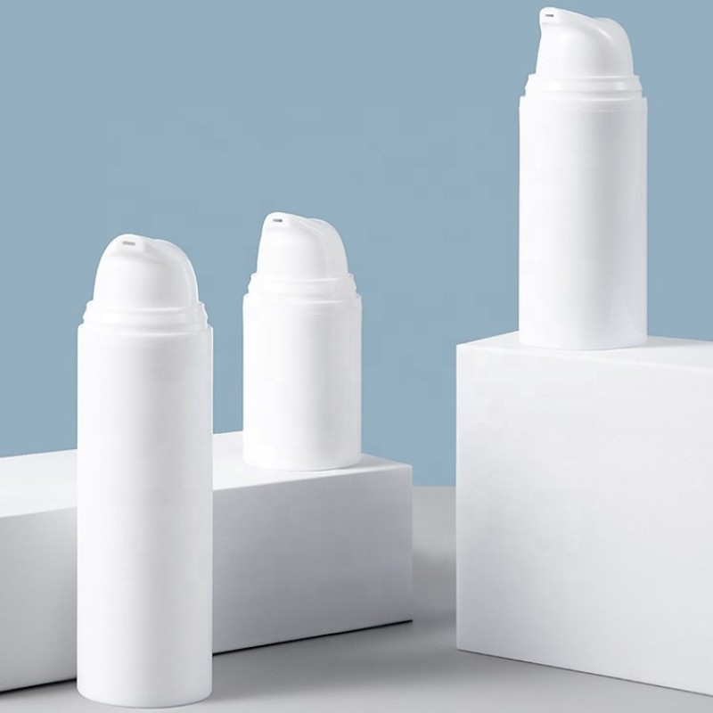 Airless Pump Bottle Supplier - 15ml 30ml 50ml White Empty PP Plastic Cosmetic Container