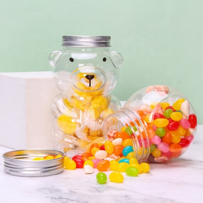 Bear Shape Bottle Factory - Food Grade PET Plastic Bear Shape Baby Food Sugar Christmas Jar