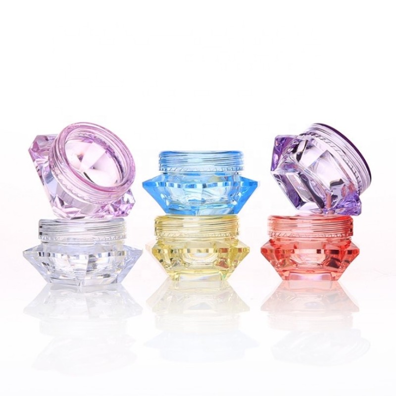 Acrylic Container Factory - 3g 5g PS Diamond Empty Clear Cosmetic Pot Jar for Eye Shadow