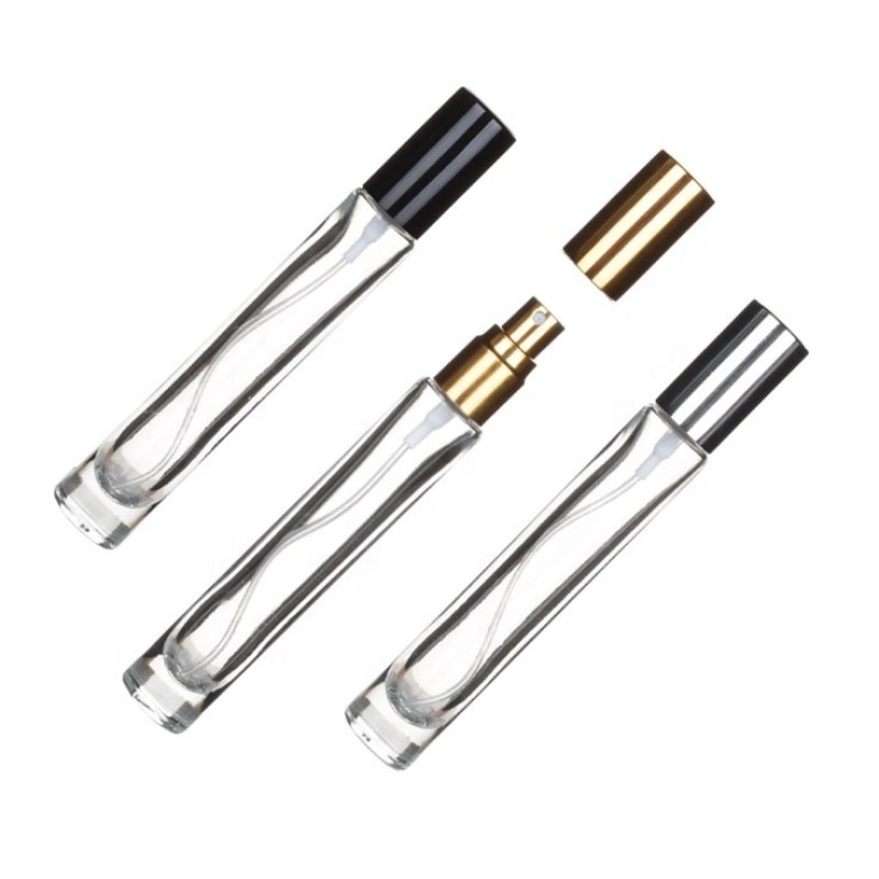 Essential Oil Bottle Factory - 10ml Mini Round Square Vintage Clear Refillable Perfume Bottle