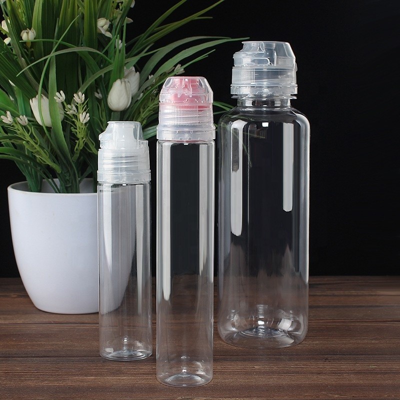 Flip Top Cap Bottle Supplier - 250ml 350ml Food Grade PET Honey Syrup Sauce Squeeze Bottle
