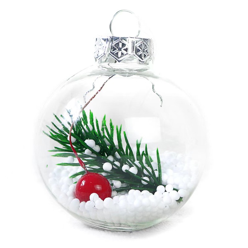Plastic Christmas Ball Manufacturer - 60mm-80mm Indoor Outdoor Transparent Round Xmas Ornaments