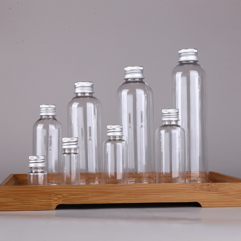 Aluminum Screw Cap Bottle Manufacturer - 3ml-500ml PET Clear Cosmetic Skincare Bottle