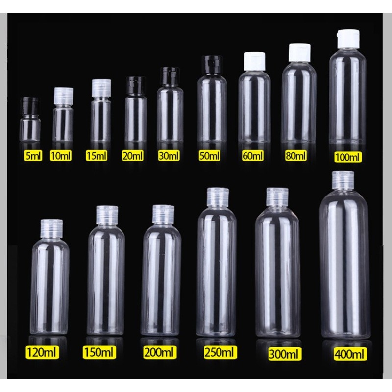 Flip Top Cap Bottle Factory - 5ml-500ml Round Shape PET Transparent Empty Squeeze Bottle