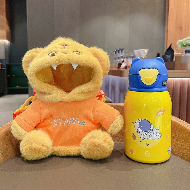 Bear Cup Holder Supplier - New Design Bear Cup Holder Children's Thermos Cup with Strap Cartoon