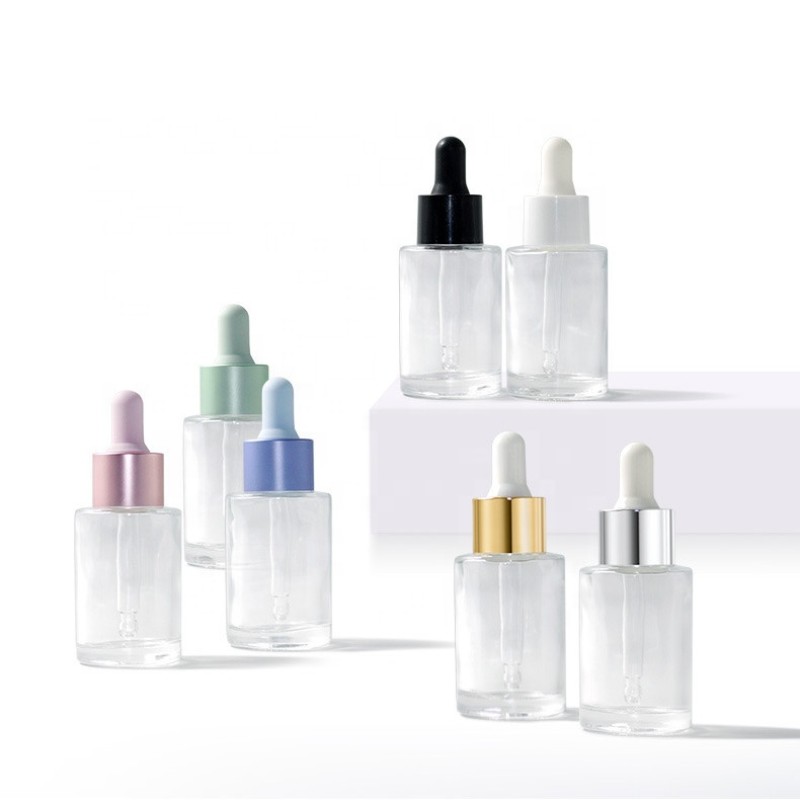 Skin Care Serum Bottle Factory - 30ml 1oz Clear Matte Glass Dropper Bottle for Essential Oil
