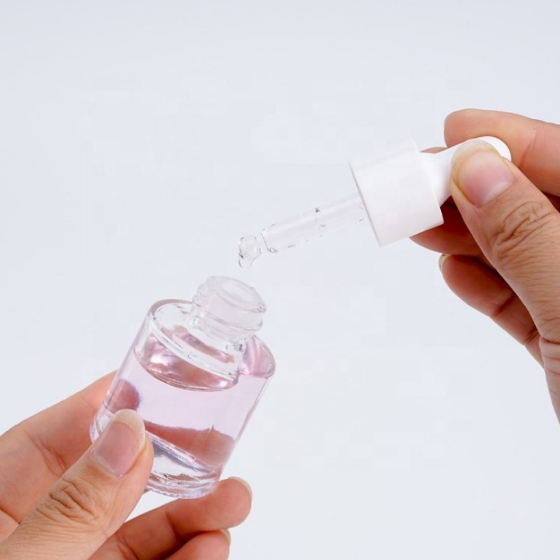 Essential Oil Dropper Bottle Manufacturer - 20ml Flat Shoulder Frosted Clear Glass with Pipette