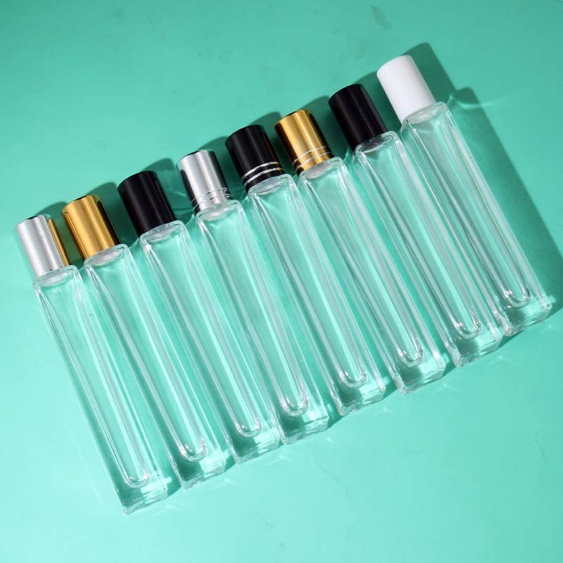 Perfume Roll on Bottle Manufacturer - 10ml Transparent Clear Long Tube Luxury Essential Oil