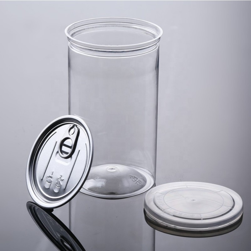 Food Container Factory - 150ml-500ml Clear Pet Plastic Candy Jar With Aluminum Cap