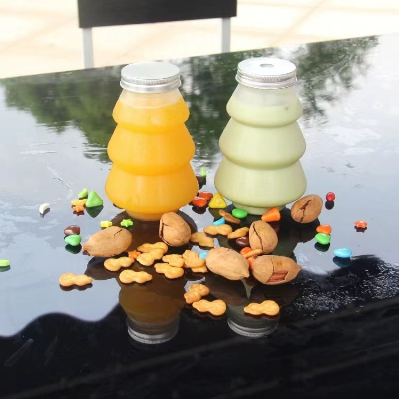 Christmas Tree Bottle Factory - 500ml 16oz PET Plastic Snack Food Storage Container Juice Jar