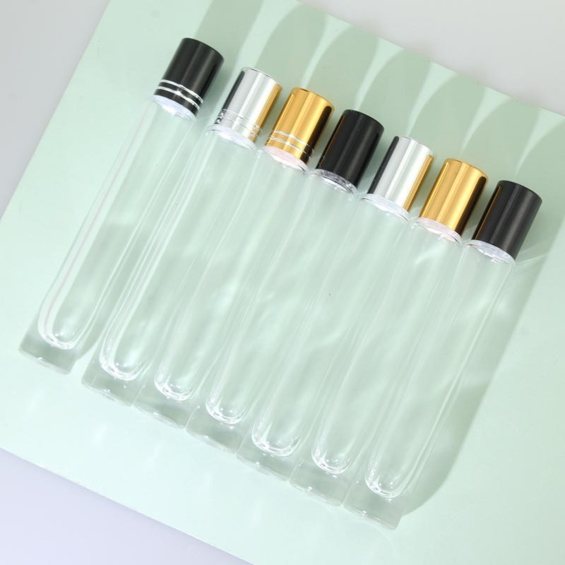 Perfume Roll on Bottle Manufacturer - 10ml Transparent Clear Long Tube Luxury Essential Oil