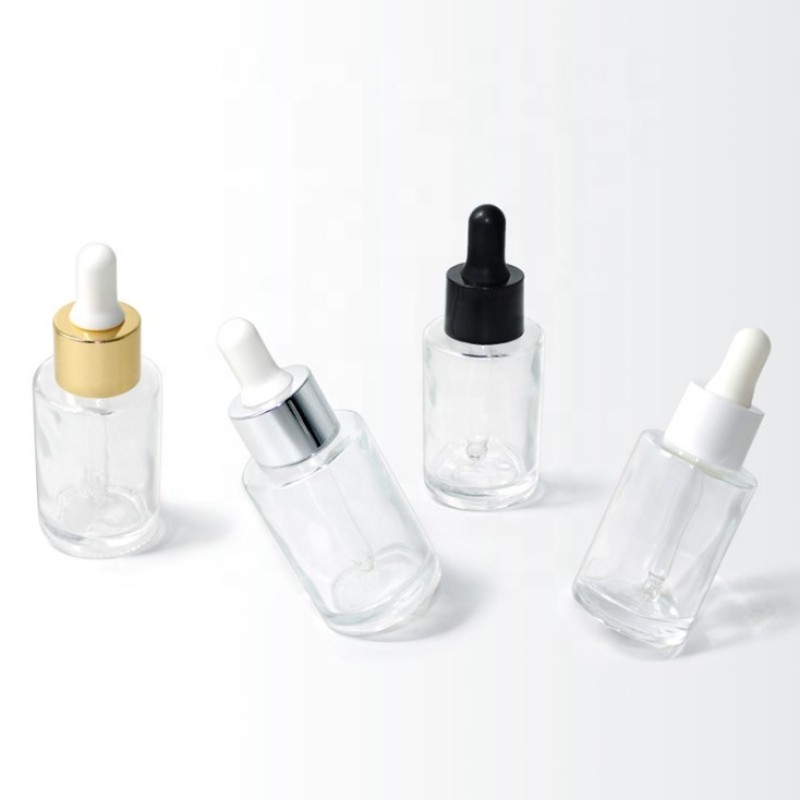 Skin Care Serum Bottle Factory - 30ml 1oz Clear Matte Glass Dropper Bottle for Essential Oil