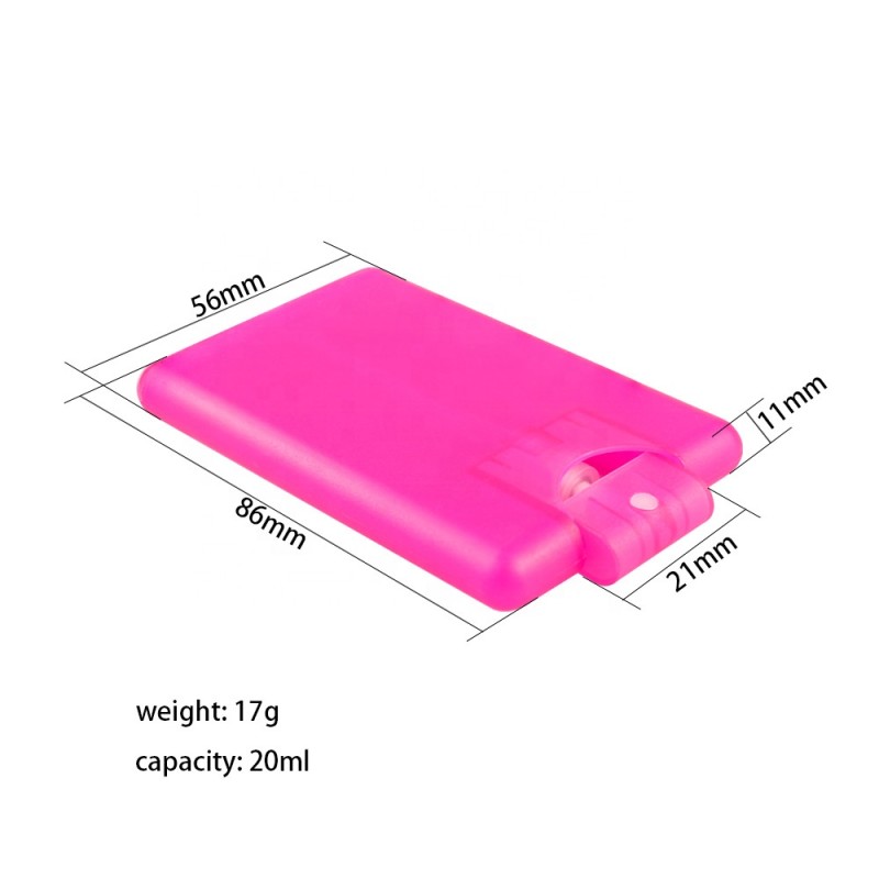 Credit Card Spray Bottle Factory - 20ml Empty White Portable PP Plastic Pocket Hand Sanitizer