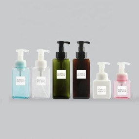Foam Pump Bottle Manufacturer - 250ml Clear White Black Pink Blue Green Amber PETG Square Bottle