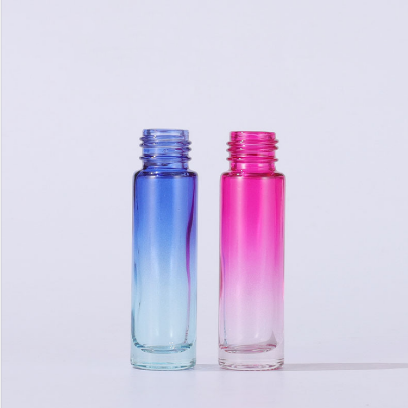 Gradient Roll on Bottle Factory - 10ml Glass Essential Oil Empty Frosted Color Perfume Bottle