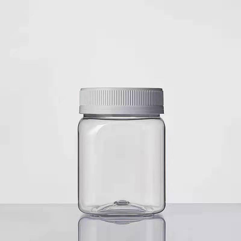 Peanut Butter Jar Supplier - Food Grade PET Plastic Transparent Container with Anti-theft Lid