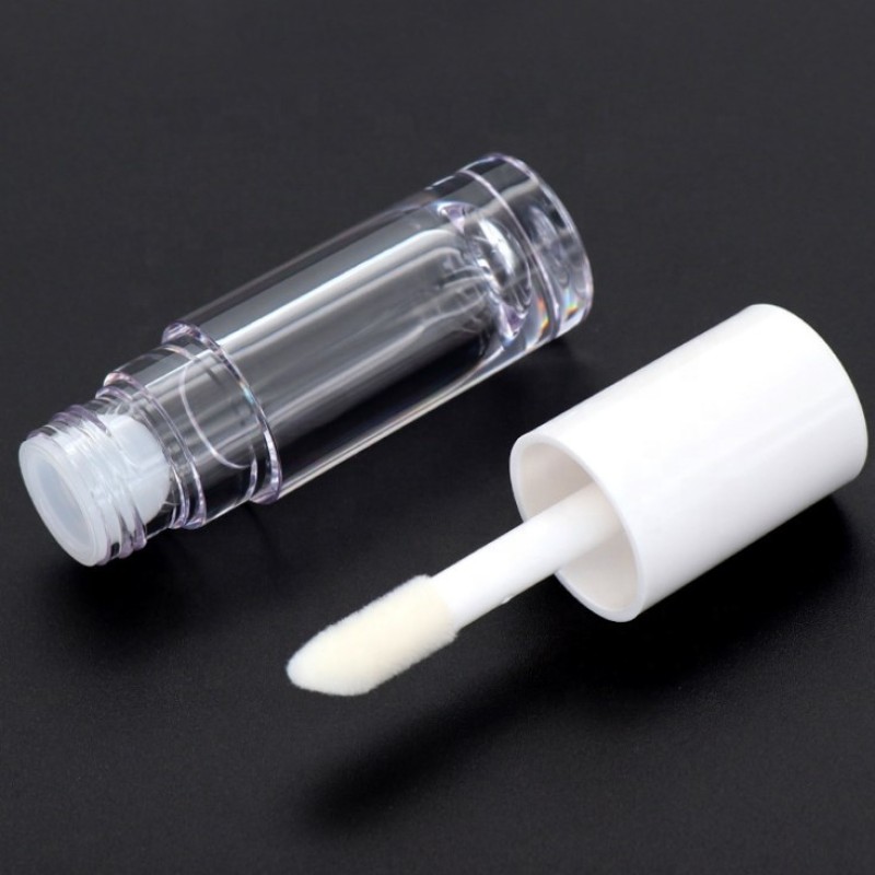 Lip Gloss Tube Supplier - 6ml Transparent Plastic Empty Thick Round Lip Balm Container