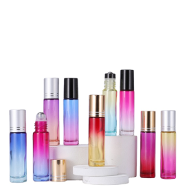 Gradient Roll on Bottle Factory - 10ml Glass Essential Oil Empty Frosted Color Perfume Bottle
