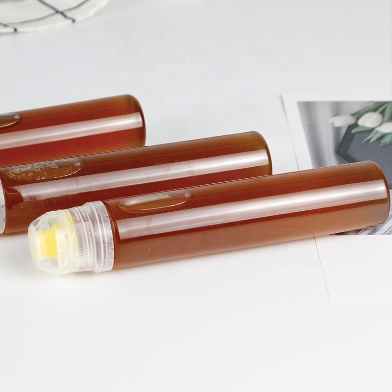 Flip Top Cap Bottle Supplier - 250ml 350ml Food Grade PET Honey Syrup Sauce Squeeze Bottle