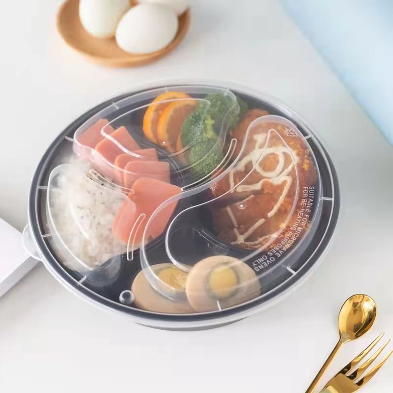 Meal Prep Container Factory - Eco Healthy Black Plastic Fast Food Bento Lunch Box PP