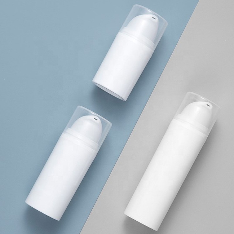 Airless Pump Bottle Supplier - 15ml 30ml 50ml White Empty PP Plastic Cosmetic Container