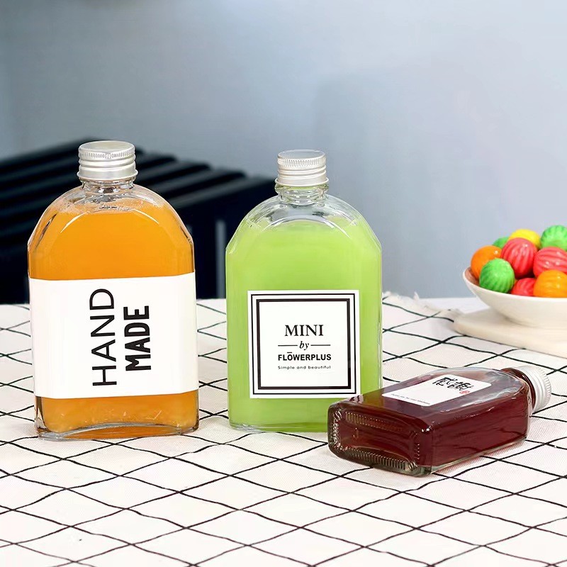 Flask Glass Bottle Factory - 50ml-300ml Flat Flask Aluminum Cap Beverage Wine Cold Brew