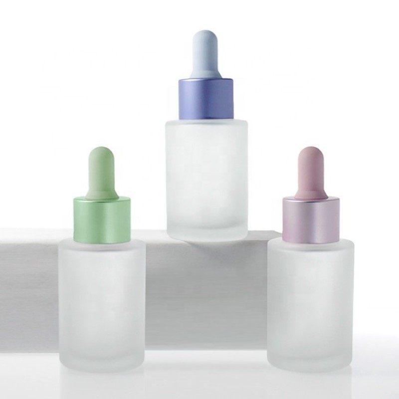 Skin Care Serum Bottle Factory - 30ml 1oz Clear Matte Glass Dropper Bottle for Essential Oil