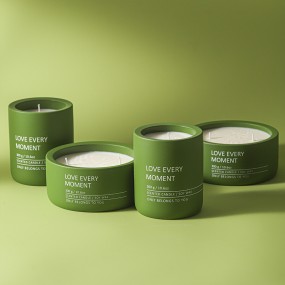 Home Decoration Candle Jar Manufacturer - 250g-300g Ceramic Concrete Cement Round Cylinder Jar