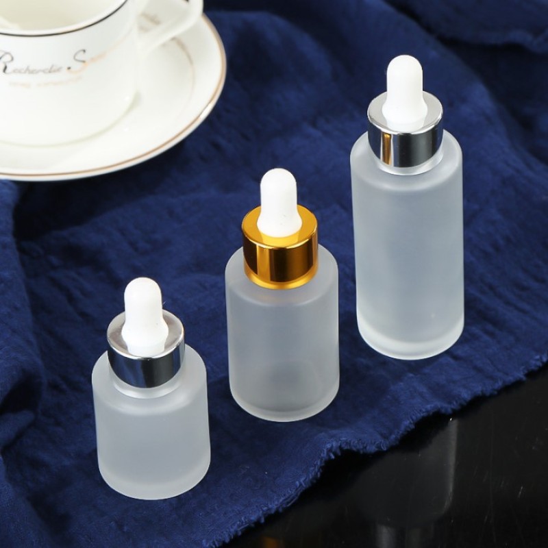 Glass Dropper Bottle Manufacturer - 20ml-100ml Clear Color Round Cylinder Serum Essential Oil